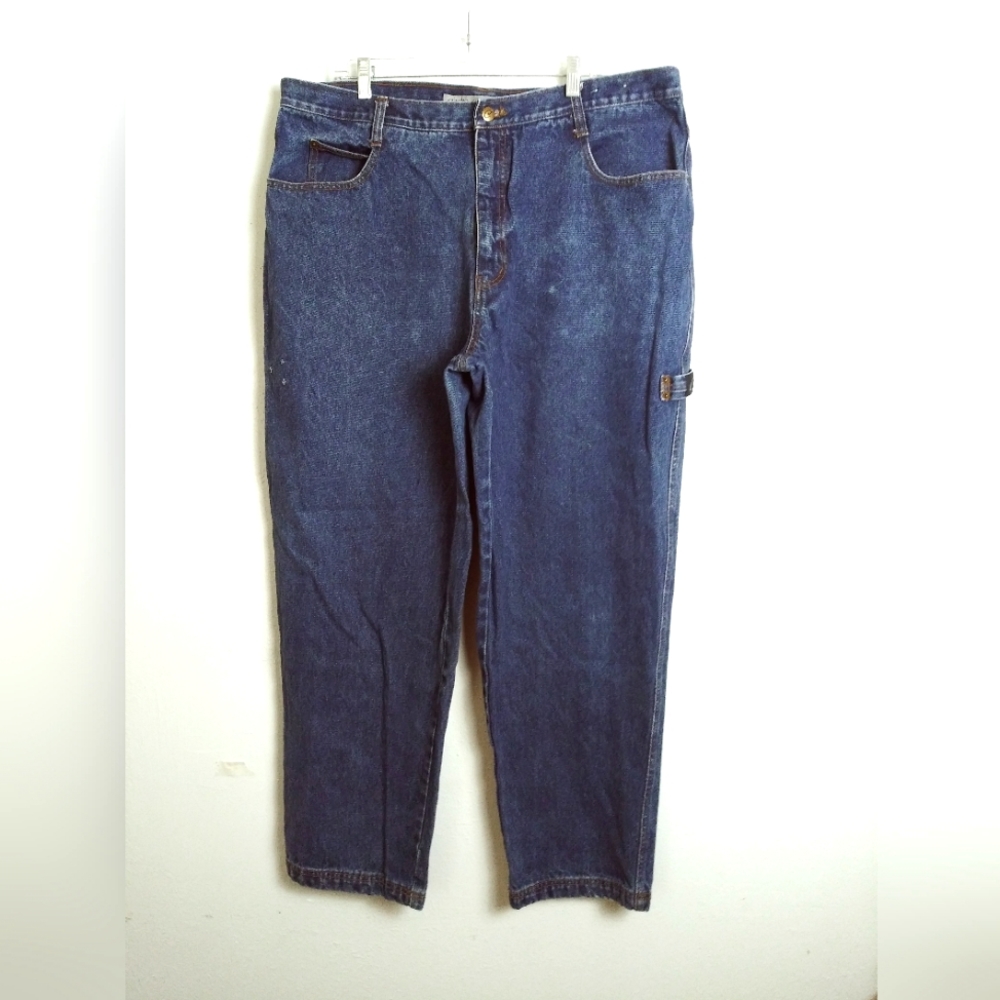 CN Men's Denim Pant Carpenter Size 42×30 Medium Wash Workwear